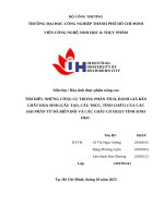 IUH - Tiểu luận Hóa sinh thực phẩm nâng cao - TÌM HIỂU NHỮNG CÔNG CỤ TRONG PHÂN TÍCH, ĐÁNH GIÁ BẢN CHẤT HÓA SINH (CẤU TẠO, CẤU TRÚC, TÍNH CHẤT) CỦA CÁC ĐẠI PHÂN TỬ ĐÃ BIẾN ĐỔI VÀ CÁC CHẤT CÓ HOẠT TÍNH SINH HỌC.
