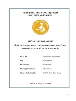 Khóa luận tốt nghiệp Quản trị kinh doanh: Hoàn thiện hoạt động marketing tại Công ty Cổ phần Sự kiện và Du lịch Toàn Cầu