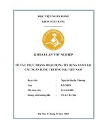 Khóa luận tốt nghiệp Ngân hàng: Thực trạng hoạt động tín dụng xanh tại các ngân hàng thương mại Việt Nam