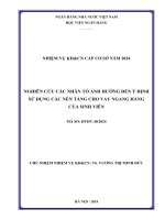 Đề tài nghiên cứu khoa học cấp Cơ sở: Nghiên cứu các nhân tố ảnh hưởng đến ý định sử dụng các nền tảng cho vay ngang hàng của sinh viên