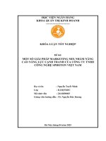 Khóa luận tốt nghiệp Quản trị kinh doanh: Một số giải pháp marketing mix nhằm nâng cao năng lực cạnh tranh của Công ty TNHH Công nghệ sPhoton Việt Nam