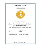 Khóa luận tốt nghiệp Ngân hàng: Tác động của chuyển đổi số đến hiệu quả kinh doanh tại các ngân hàng thương mại Việt Nam
