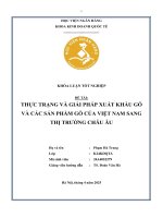 Khóa luận tốt nghiệp Kinh doanh quốc tế: Thực trạng và giải pháp xuất khẩu gỗ và các sản phẩm gỗ của Việt Nam sang thị trường châu Âu