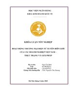 Khóa luận tốt nghiệp Kinh doanh quốc tế: Hoạt động thương mại điện tử xuyên biên giới của các doanh nghiệp Việt Nam – Thực trạng và giải pháp