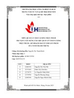 IUH - Tiểu luận QUẢN LÝ CHẤT LƯỢNG THỰC PHẨM - XÂY DỰNG TÀI LIỆU QUẢN LÝ CHẤT LƯỢNG THỰC PHẨM - KẾ HOẠCH HACCP CHO SẢN PHẨM SỮA TƯƠI THANH TRÙNG