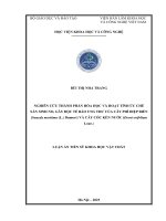 Nghiên cứu thành phần hóa học và hoạt tính Ức chế sản sinh no, gây Độc tế bào ung thư của cây phì diệp biển (suaeda maritima (l ) dumort) và cây cóc kèn nước (derris trifoliata lour )