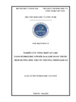 Nghiên cứu tổng hợp vật liệu nano hydroxide lớp Đôi znal ldh mang thuốc Định hướng Điều trị vết thương nhiễm khuẩn