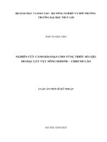 Nghiên cứu cảnh báo hạn cho vùng thiếu số liệu Đo Đạc lưu vực sông sedone – chdcnd lào