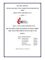 IUH - Tiểu luận NĂNG LƯỢNG MỚI TRÊN Ô TÔ - PHÂN TÍCH XU HƯỚNG SỬ DỤNG NHIÊN LIỆU THAY THẾ TRÊN Ô TÔ TẠI VIỆT NAM