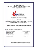 IUH - KHÓA LUẬN TỐT NGHIỆP CÔNG NGHỆ ĐIỆN - MÔ HÌNH NHÀ THÔNG MINH ỨNG DỤNG XỬ LÝ ẢNH VÀ GIÁM SÁT THIẾT BỊ QUA BLYNK IOT