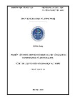 Tóm tắt nghiên cứu tổng hợp một số hợp chất dị vòng khung benzoxazole và quinoxaline