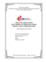 IUH - BÁO CÁO THỰC HÀNH QUÁ TRÌNH VÀ THIẾT BỊ CƠ HỌC TRONG CÔNG NGHỆ HÓA HỌC - BÀI: MẠCH LƯU CHẤT