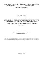 Tóm tắt tiếng anh nghiên cứu kết cấu Đập hở dạng khung Ống thép tròn chắn lũ bùn Đá khu vực miền núi phía bắc
