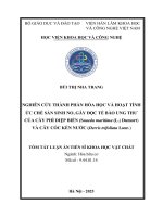 Tóm tắt nghiên cứu thành phần hóa học và hoạt tính Ức chế sản sinh no, gây Độc tế bào ung thư của cây phì diệp biển (suaeda maritima (l ) dumort) và cây cóc kèn nước (derris trifoliata lour )