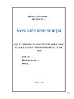 Skkn một số giải pháp của giáo viên chủ nhiệm trong giáo dục Đạo Đức