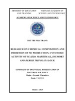 Tóm tắt tiếng anh nghiên cứu thành phần hóa học và hoạt tính Ức chế sản sinh no, gây Độc tế bào ung thư của cây phì diệp biển (suaeda maritima (l ) dumort) và cây cóc kèn nước (derris trifoliata lour )
