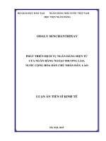 Phát triển dịch vụ ngân hàng Điện tử của ngân hàng ngoại thương lào, nước cộng hòa dân chủ nhân dân lào