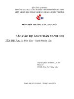 IUH - MÔI TRƯỜNG VÀ CON NGƯỜI - BÁO CÁO DỰ ÁN CƯ DÂN XANH IUH - Lá Một Lần – Xanh Muôn Lần