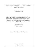 Tóm tắt luận Án  Đánh giá kết quả Điều trị tăng sinh lành tính tuyến tiền liệt bằng phẫu thuật bóc nhân tuyến qua niệu Đạo sử dụng laser thulium