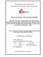 IUH - BÁO CÁO THỰC TẬP DOANH NGHIỆP Ngành quản lý đất đai - QUY TRÌNH ĐĂNG KÝ BIẾN ĐỘNG QUYỀN SỬ DỤNG ĐẤT, QUYỀN SỞ HỮU TÀI SẢN GẮN LIỀN VỚI ĐẤT THÔNG QUA HÌNH THỨC TẶNG CHO GIAI ĐOẠN NĂM 2022 - 2024