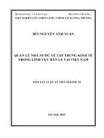 Tóm tắt quản lý nhà nước về tập trung kinh tế trong lĩnh vực bán lẻ tại việt nam
