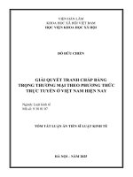 Tóm tắt giải quyết tranh chấp bằng trọng thương mại theo phương thức trực tuyến Ở việt nam hiện nay
