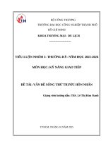IUH - TIỂU LUẬN KỸ NĂNG GIAO TIẾP - VẤN ĐỀ SỐNG THỬ TRƯỚC HÔN NHÂN