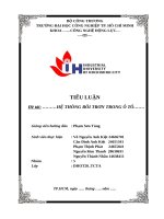 IUH - TIỂU LUẬN - HỆ THỒNG BÔI TRƠN TRONG Ô TÔ