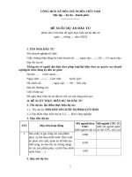 Mẫu Đề xuất dự án đầu tư Nhà máy sản sản xuất Áo phao cứu sinh, quần áo đi biển
