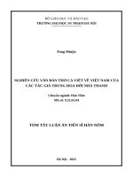 Tom tat la  nghiên cứu văn bản thơ ca viết về việt nam của các tác giả trung hoa Đời nhà thanh