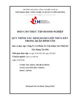 IUH - BÁO CÁO THỰC TẬP DOANH NGHIỆP - QUY TRÌNH XÁC ĐỊNH RANH GIỚI THỬA ĐẤT TRONG QUẬN BÌNH TÂN