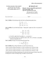 IUH - ĐỀ THI GIỮA KỲ - Toán Cao cấp (Khối ngành kinh tế) - 26/10/2024