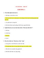 Câu hỏi trắc nghiệm ôn thi giữa kỳ - Phương pháp luận trong nghiên cứu khoa học - Có đáp án chi tiết