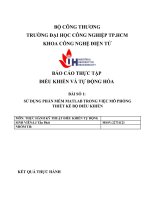 IUH - BÁO CÁO THỰC TẬP ĐIỀU KHIỂN VÀ TỰ ĐỘNG HÓA - SỬ DỤNG PHẦN MỀM MATLAB TRONG VIỆC MÔ PHỎNG THIẾT KẾ BỘ ĐIỀU KHIỂN