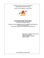 BKC - INTERNSHIP REPORT English Language - SAKURA SAI GON INTERNATIONAL TRADING AND SERVICES JOINT STOCK COMPANY - 33 VINH VIEN, VUON LAI WARD, HO CHI MINH CITY