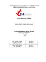 IUH - BÁO CÁO THỰC HÀNH THỰC HÀNH HÓA SINH - KHẢO SÁT HOẠT TÍNH ENZYME PROTEASE