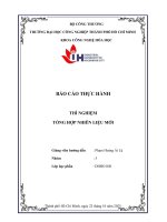 IUH - BÁO CÁO THỰC HÀNH - THÍ NGHIỆM TỔNG HỢP NHIÊN LIỆU MỚI