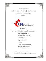 IUH - Bài thời gian lưu - BÁO CÁO THỰC HÀNH QUÁ TRÌNH VÀ THIẾT BỊ HÓA HỌC