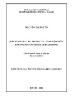 Tóm tắt: Quản lý đào tạo tại trường Cao đẳng Cộng đồng đáp ứng nhu cầu nhân lực địa phương