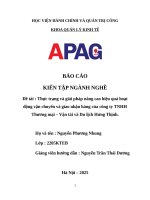 Thực trạng và giải pháp nâng cao hiệu quả hoạt Động vận chuyển và giao nhận hàng của công ty tnhh thương mại – vận tải và du lịch hưng thịnh