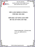 IUH - TIỂU LUẬN KỸ NĂNG GIAO TIẾP - KỸ NĂNG XIN VIỆC