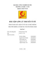 Tính toán sức kéo Ô tô tải có hệ thống truyền Động cơ khí xe tải hyundai h100