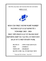 Thực tiễn pháp luật về tranh chấp hợp Đồng hợp tác tại tòa Án nhân dân quận 10 và một số kiến nghị