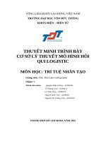 Thuyết minh trình bày cơ sở lý thuyết mô hình hồi qui logistic