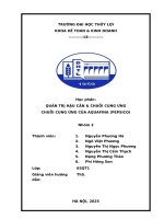 Quản trị hậu cần & chuỗi cung Ứng chuỗi cung Ứng của aquafina (pepsico)