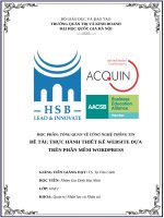 Tổng quan về công nghệ thông tin Đề tài thực hành thiết kế website dựa trên phần mềm wordpress