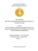 Tìm hiểu về xuất khẩu trực tiếp (direct export) và xây dựng kế hoạch marketing quốc tế cho sản phẩm gạo a an của tập Đoàn tân long tại thị trường nhật bản