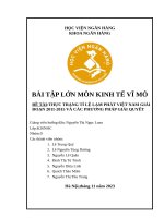Thực trạng tỉ lệ lạm phát việt nam giải Đoạn 2011 2015 và các phương pháp giải quyết