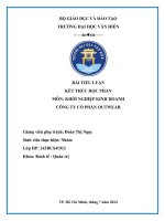 Môn khởi nghiệp kinh doanh công ty cổ phần outwear