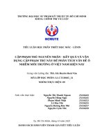 Cặp phạm trù nguyên nhân   kết quả và vận dụng cặp phạm trù này Để phân tích vấn Đề Ô nhiễm môi trường Ở việt nam hiện nay